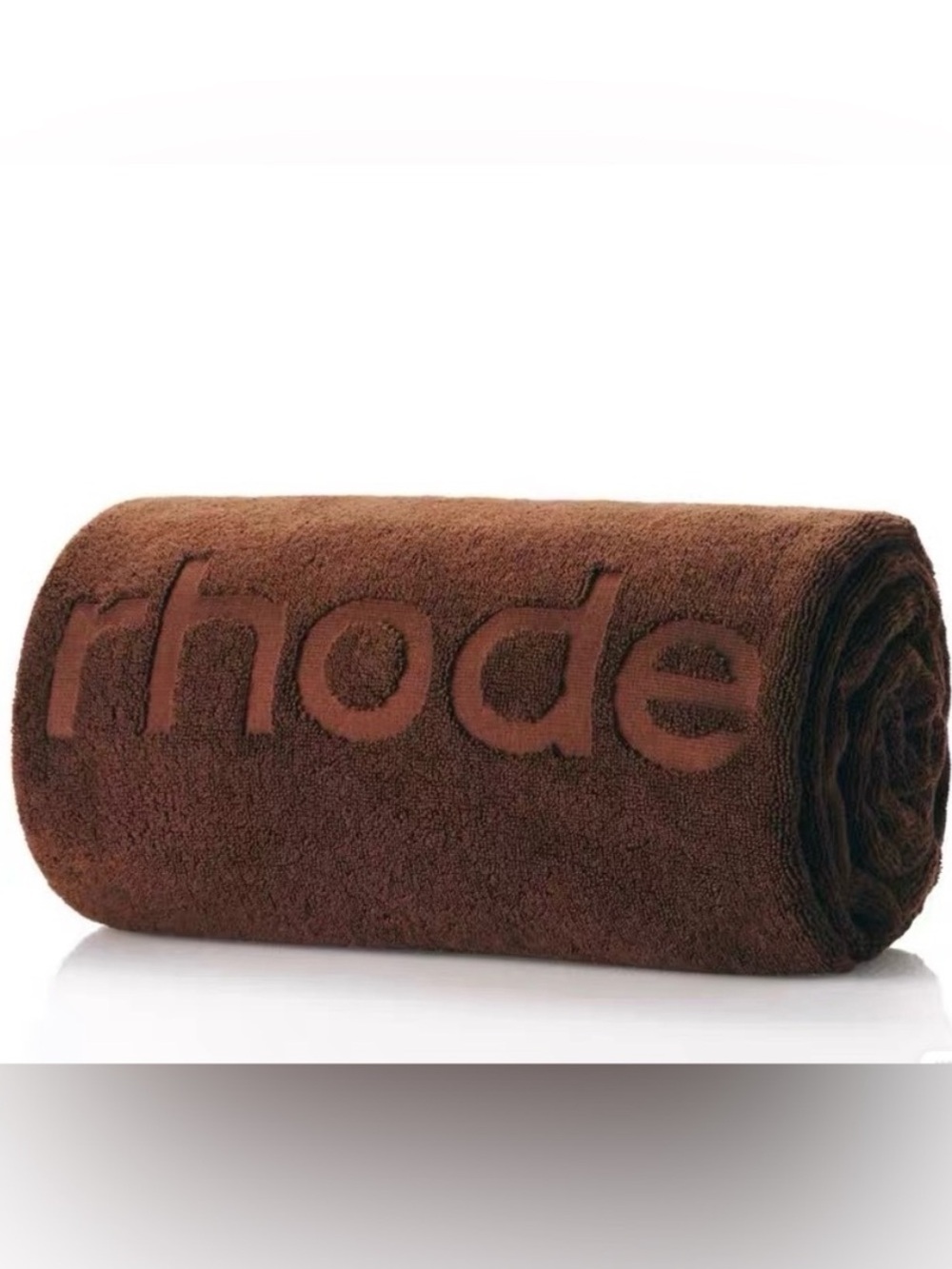 RHODE Brown Embossed Logo Terry Towel